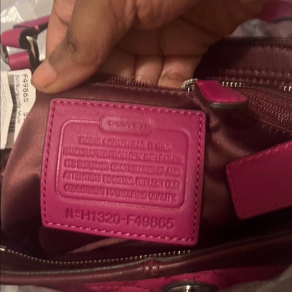 NWT Coach Colorblock Crossbody Burgundy Blue Pink Quilted Turnlock - Picture 6 of 6